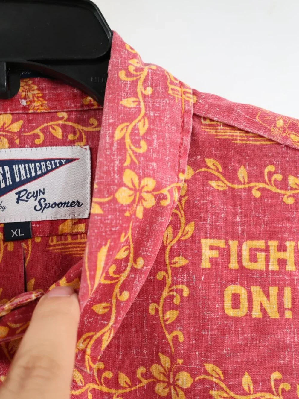Reyn Spooner Hawaiian Shirt Mens XL university USC Fight On Trojans Football - Picture 5 of 15